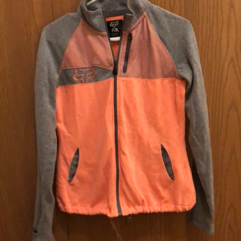 Fox orange/grey zip up sweatshirt